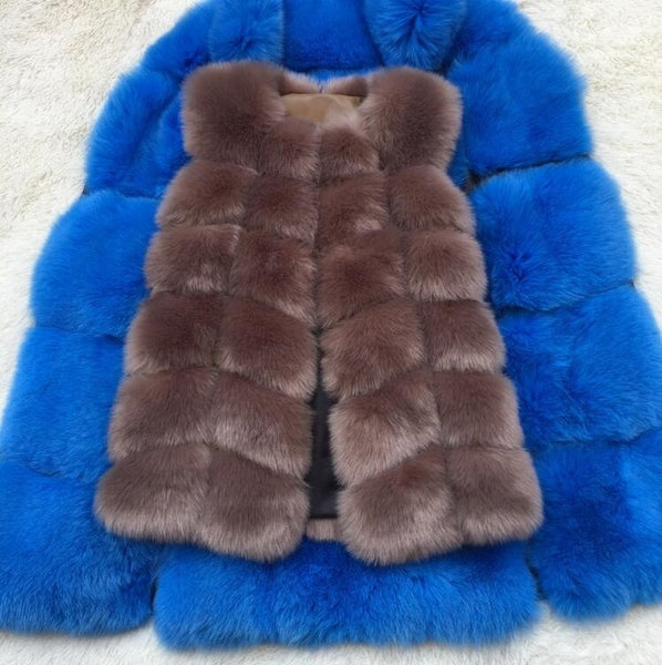 Silver Fox Fur Vest Women Winter - shopngos