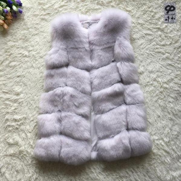 Silver Fox Fur Vest Women Winter - shopngos