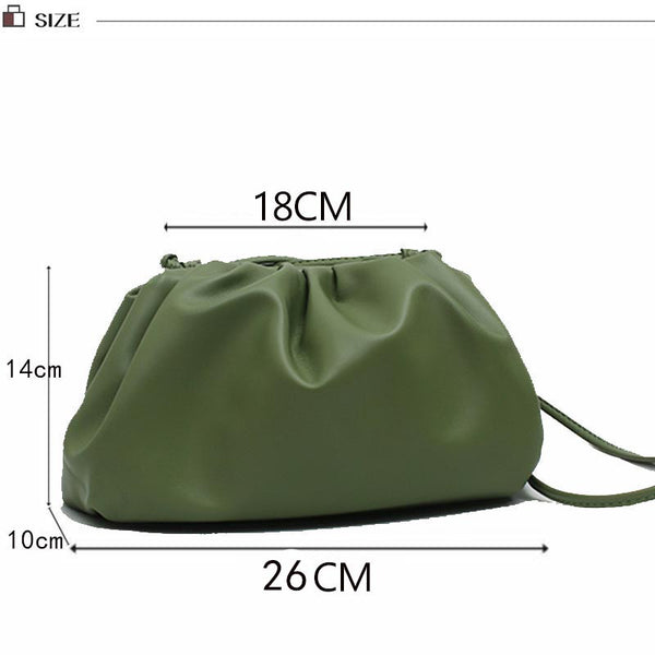 Cloud wrapped Soft Leather Madame Small Bag Single Shoulder Slant Dumpling Bag Handbag Day bags - shopngos