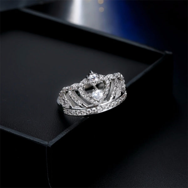 Crystal Heart Rings Women's Crown - shopngos