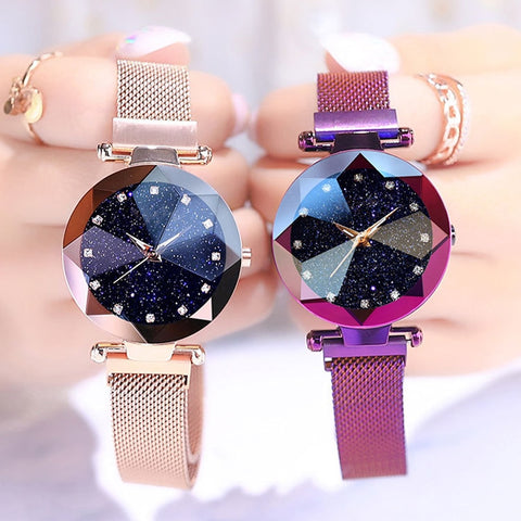 Luxury Starry Sky Stainless Steel Mesh Bracelet Watches - shopngos