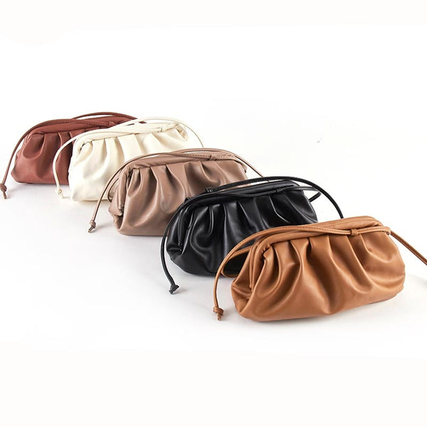 Cloud wrapped Soft Leather Madame Small Bag Single Shoulder Slant Dumpling Bag Handbag Day bags - shopngos