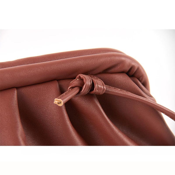 Cloud wrapped Soft Leather Madame Small Bag Single Shoulder Slant Dumpling Bag Handbag Day bags - shopngos