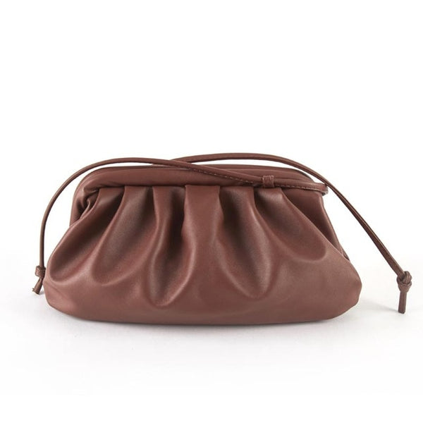 Cloud wrapped Soft Leather Madame Small Bag Single Shoulder Slant Dumpling Bag Handbag Day bags - shopngos