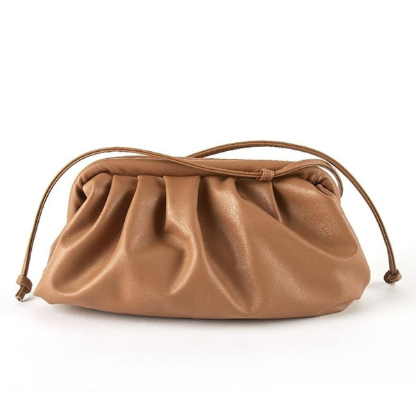 Cloud wrapped Soft Leather Madame Small Bag Single Shoulder Slant Dumpling Bag Handbag Day bags - shopngos