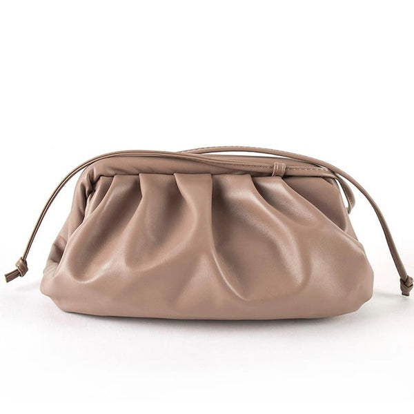 Cloud wrapped Soft Leather Madame Small Bag Single Shoulder Slant Dumpling Bag Handbag Day bags - shopngos