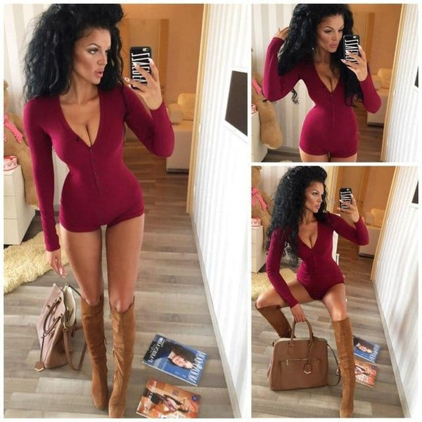 Sexy Women Bodysuit Deep V Neck 2020 - shopngos