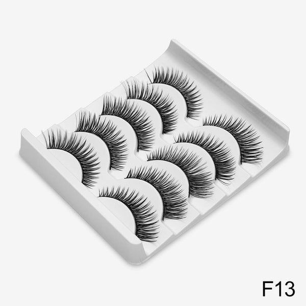 3D Mink Hair False Eyelashes Natural/Thick 5Pairs - shopngos