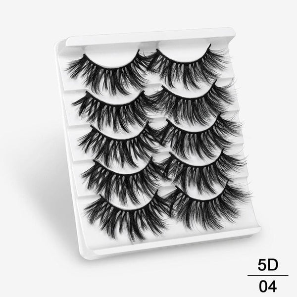 3D Mink Hair False Eyelashes Natural/Thick 5Pairs - shopngos