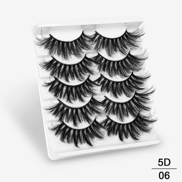 3D Mink Hair False Eyelashes Natural/Thick 5Pairs - shopngos