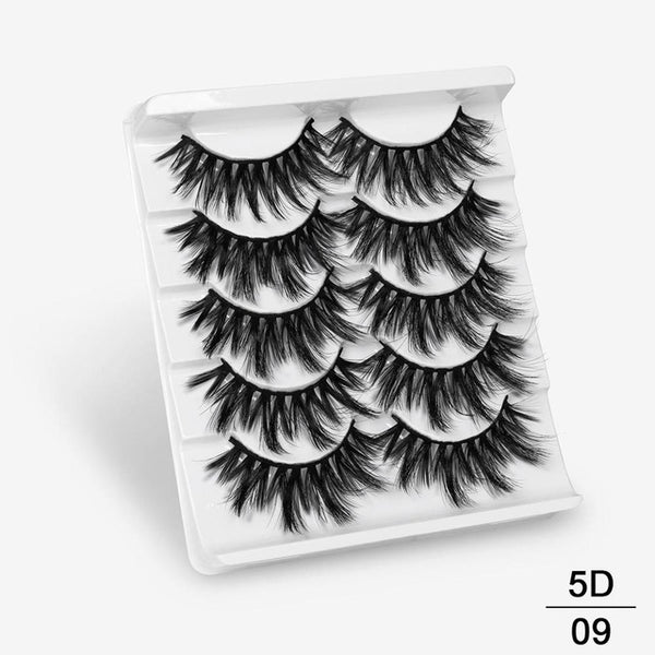 3D Mink Hair False Eyelashes Natural/Thick 5Pairs - shopngos