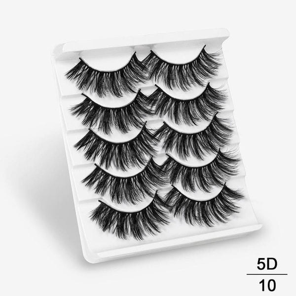 3D Mink Hair False Eyelashes Natural/Thick 5Pairs - shopngos