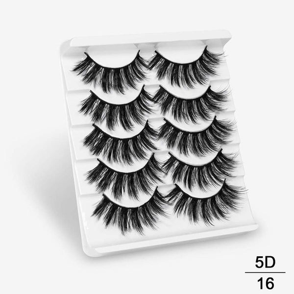 3D Mink Hair False Eyelashes Natural/Thick 5Pairs - shopngos