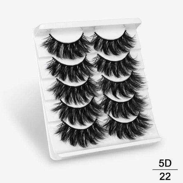 3D Mink Hair False Eyelashes Natural/Thick 5Pairs - shopngos