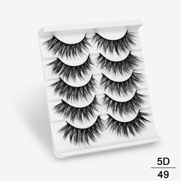 3D Mink Hair False Eyelashes Natural/Thick 5Pairs - shopngos