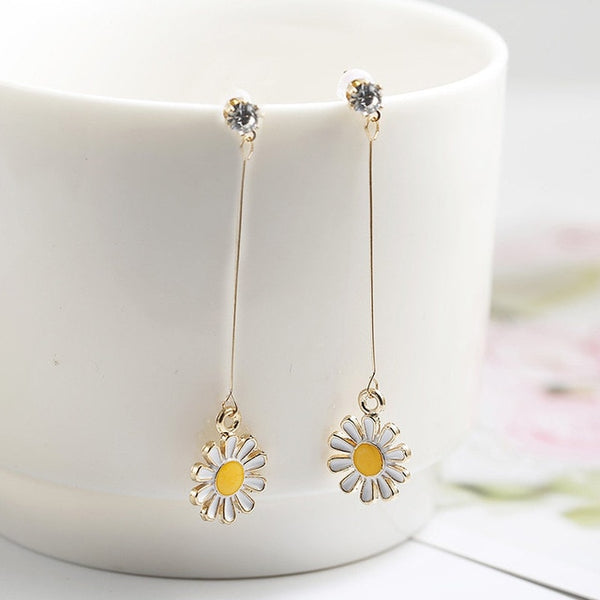 Long Slope Geometric asymmetry Rhinestone circle earrings - shopngos