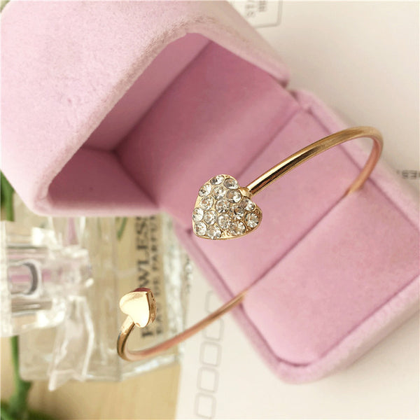 Crystal Double Heart Bow Bracelets - shopngos