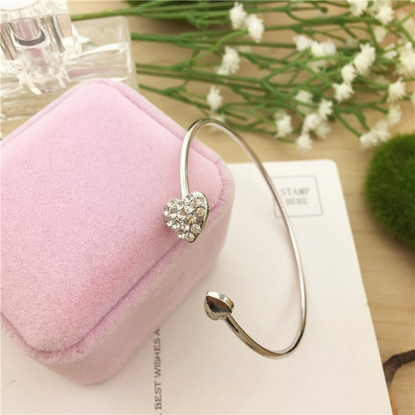 Crystal Double Heart Bow Bracelets - shopngos