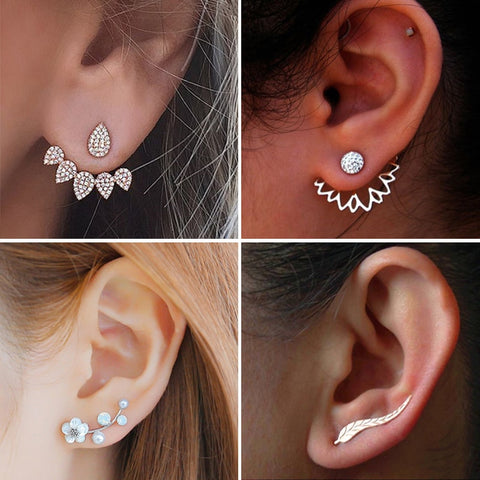 Crystal Flower Drop Earrings for Women new 2019 - shopngos