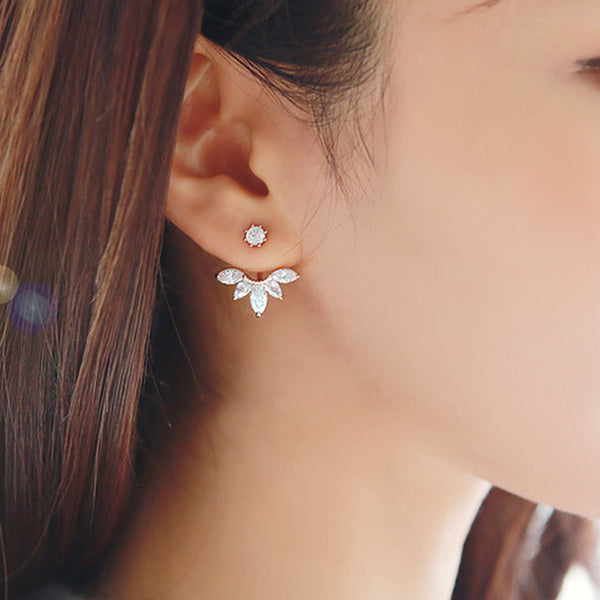 Crystal Flower Drop Earrings for Women new 2019 - shopngos