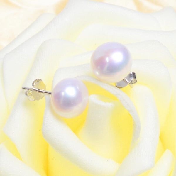 Real Freshwater Pearl Stud Earrings - shopngos