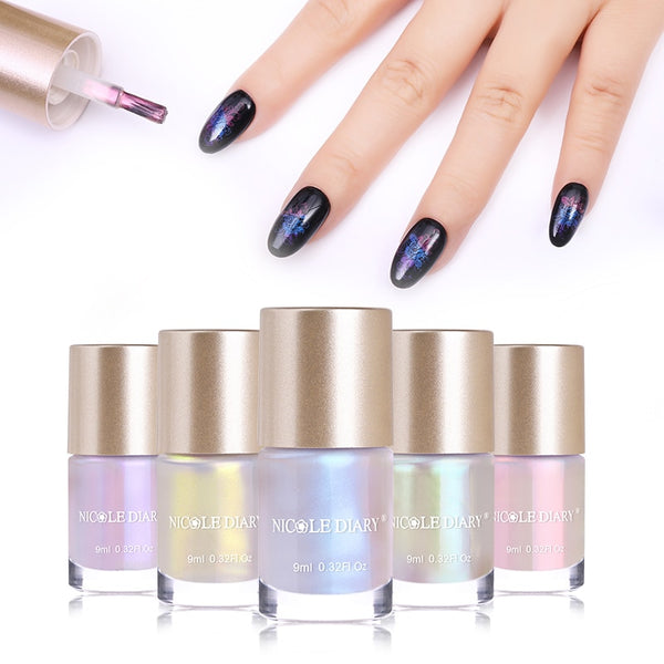 Holographic Metallic Chameleon Nail Polish Shell Stamping - shopngos