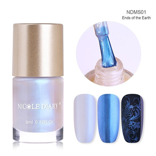 Holographic Metallic Chameleon Nail Polish Shell Stamping - shopngos