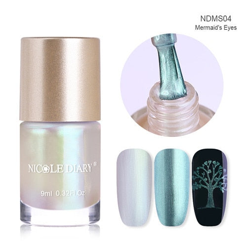 Holographic Metallic Chameleon Nail Polish Shell Stamping - shopngos