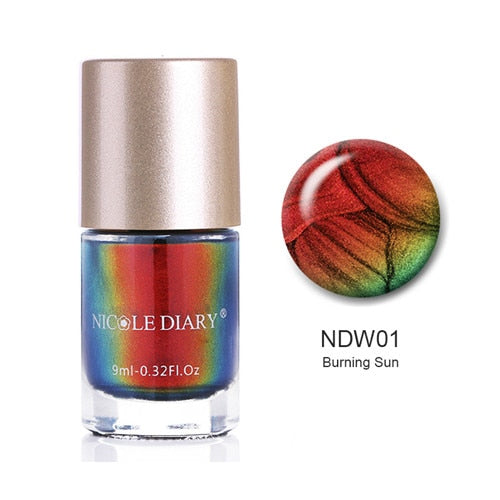 Holographic Metallic Chameleon Nail Polish Shell Stamping - shopngos