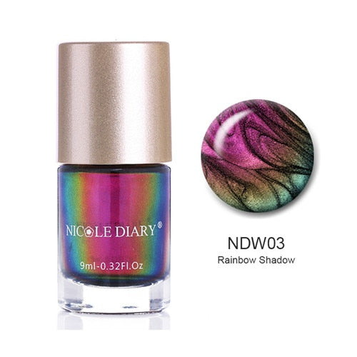 Holographic Metallic Chameleon Nail Polish Shell Stamping - shopngos