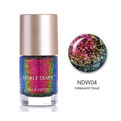 Holographic Metallic Chameleon Nail Polish Shell Stamping - shopngos