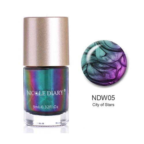 Holographic Metallic Chameleon Nail Polish Shell Stamping - shopngos