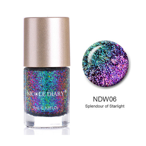 Holographic Metallic Chameleon Nail Polish Shell Stamping - shopngos