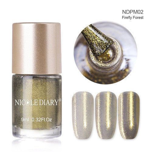 Holographic Metallic Chameleon Nail Polish Shell Stamping - shopngos