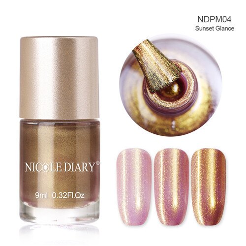 Holographic Metallic Chameleon Nail Polish Shell Stamping - shopngos