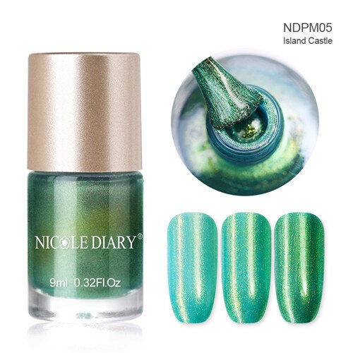 Holographic Metallic Chameleon Nail Polish Shell Stamping - shopngos