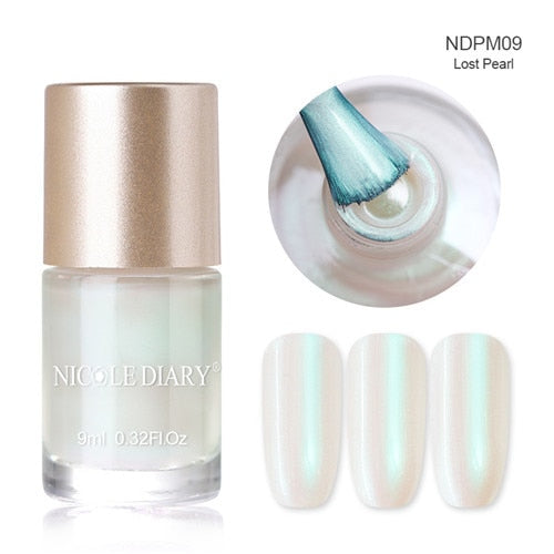 Holographic Metallic Chameleon Nail Polish Shell Stamping - shopngos