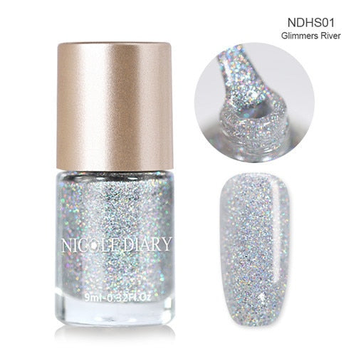 Holographic Metallic Chameleon Nail Polish Shell Stamping - shopngos