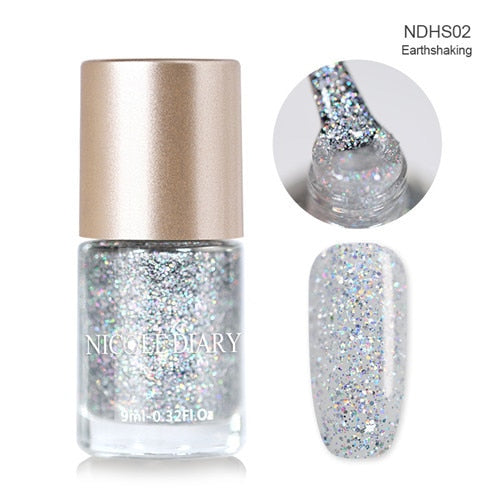 Holographic Metallic Chameleon Nail Polish Shell Stamping - shopngos