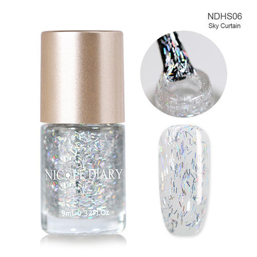 Holographic Metallic Chameleon Nail Polish Shell Stamping - shopngos