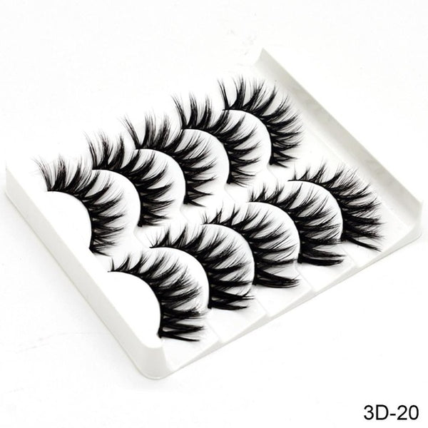 3D Mink Hair False Eyelashes Natural/Thick 5Pairs - shopngos