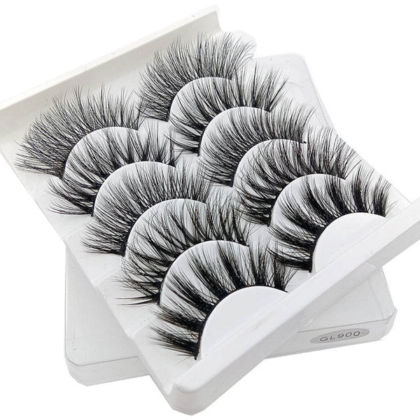 3D Mink Hair False Eyelashes Natural/Thick 5Pairs - shopngos