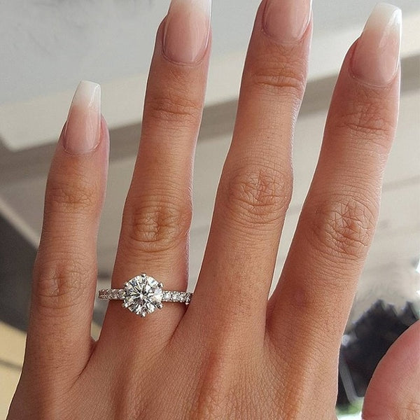 Crystal  Engagement Claws Design Hot Sale Rings - shopngos