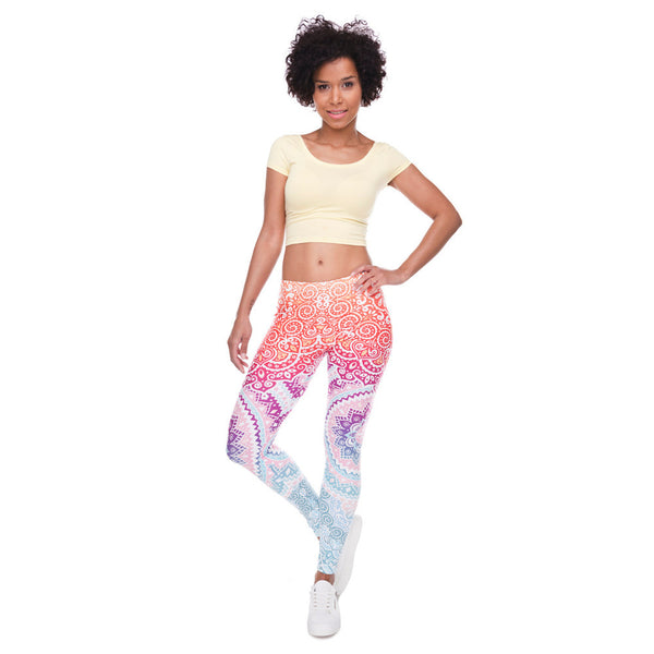 Aztec Round Ombre Printing leggings - shopngos