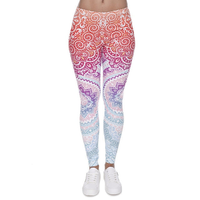 Aztec Round Ombre Printing leggings - shopngos