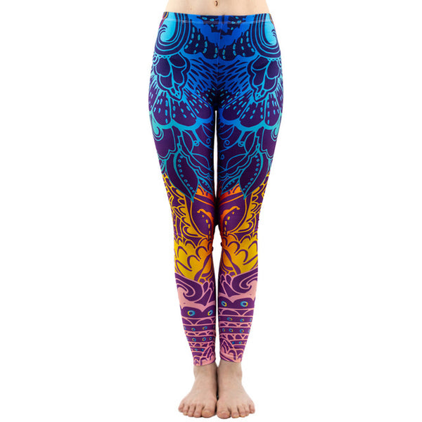 Aztec Round Ombre Printing leggings - shopngos