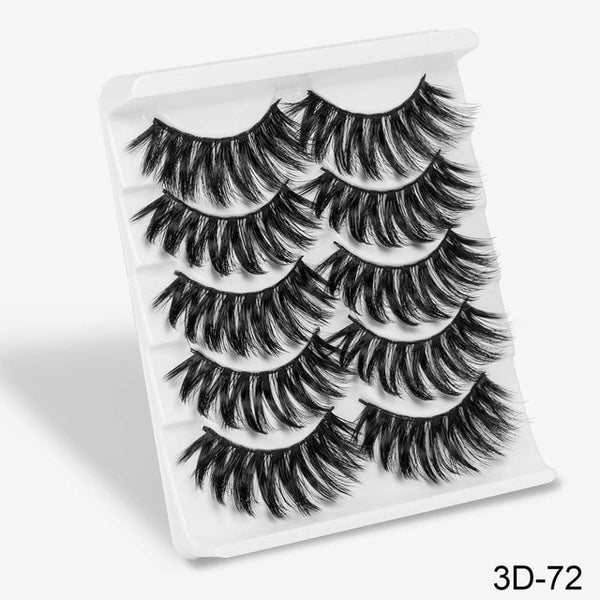 3D Mink Hair False Eyelashes Natural/Thick 5Pairs - shopngos