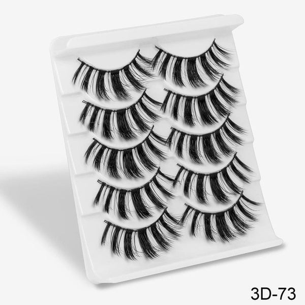 3D Mink Hair False Eyelashes Natural/Thick 5Pairs - shopngos