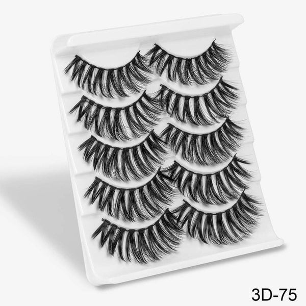 3D Mink Hair False Eyelashes Natural/Thick 5Pairs - shopngos